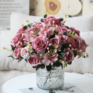 Luxury European Vintage Hydrangea Peony Rose Artificial Bouquet – Elegant Faux Floral Arrangement for Wedding & Home Décor - SKU-2025-013