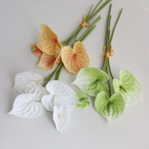 Luxury PU Anthurium Flower Bouquet, Artificial Wedding Bridal Handheld Flowers, Faux Floral Arrangement for Wedding Decoration and Photography Props SKU: SINO-0063