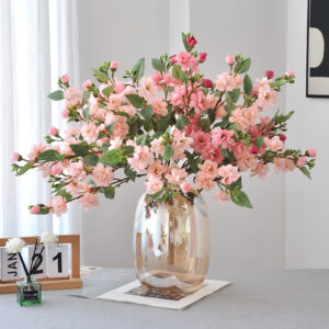 Wholesale Artificial Camellia Italo Flowers, Faux Hand Bouquet for Wedding Decor, Home Living Room & Event Aisle Decoration Supplies SKU: SINO-0079