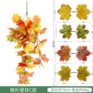 Artificial Autumn Maple Leaf Garland for Halloween, Thanksgiving and Fall Home Decor SKU: SINO-0036
