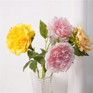 European Style Real Touch Artificial Peony Flower Stem, Moist-Look Faux Peony for Home Decor, Bridal Bouquet, Wedding Decoration and Floral Arrangement SKU: SINO-0096