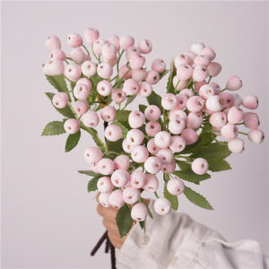 Wholesale Artificial Frosted Berry Branch Faux Blueberry Spray Christmas Tree Decor Fake Berry Stem for Floral Arrangements Wedding Bouquets Photography Props SKU: SINO-0099