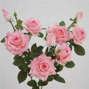 Wholesale Real Touch 3 Head Hibiscus Rose Artificial Flowers Faux Rose Stem for Wedding Decoration Home Floral Arrangements SKU: SINO-0100