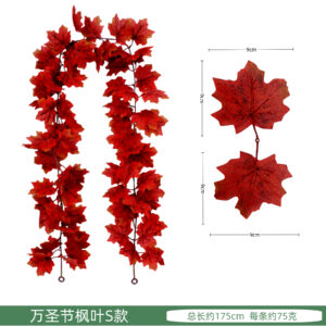 Wholesale Artificial Maple Leaf Garland for Fall, Halloween and Thanksgiving Decor SKU: SINO-0033