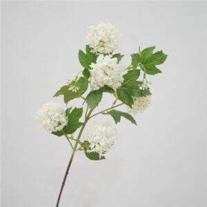 Premium Artificial Viburnum Snowball Flower Stem – Elegant Faux White Snowball Flower for Interior Decoration & Floral Arrangements Wholesale SKU: SINO-0137