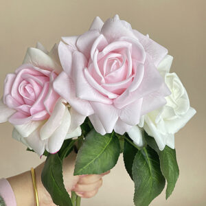 Real Touch Artificial Rose Single Stem | Moisture-Look Faux Flower for Home Decor, Commercial Display & Photography Props SKU: SINO-0187