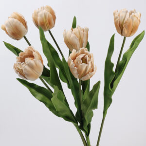 Factory Direct Artificial Rococo Tulips, Real Touch Moisture-Retaining Faux Flowers for Home Decor & Floral Arrangement SKU: SINO-0189